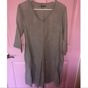Summer taupe flax dress